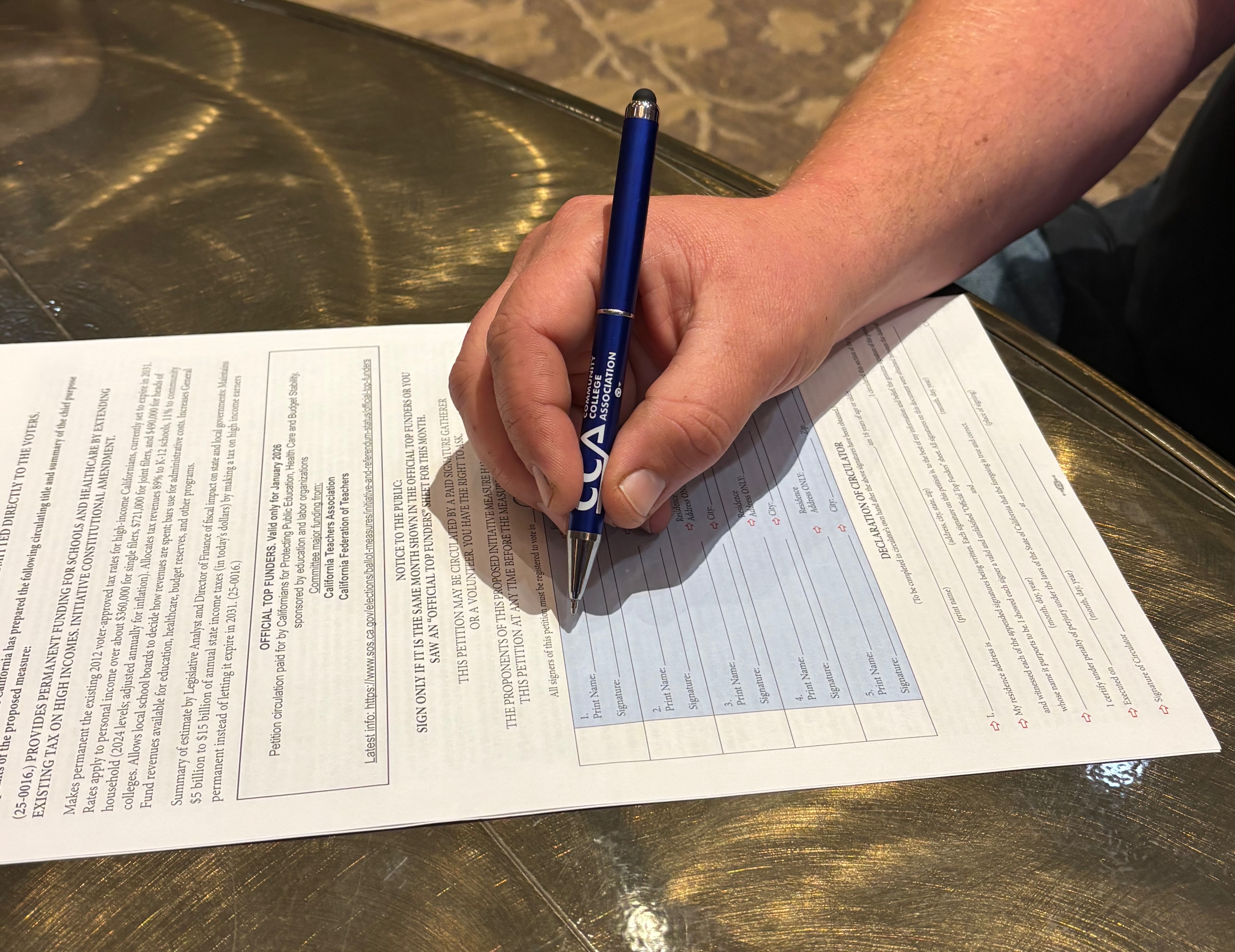 Collecting Prop 55 Signatures